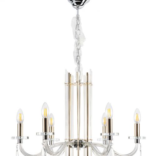 Люстра Crystal Lux AURELIO SP6 GOLD+CHROME/TRANSPARENT